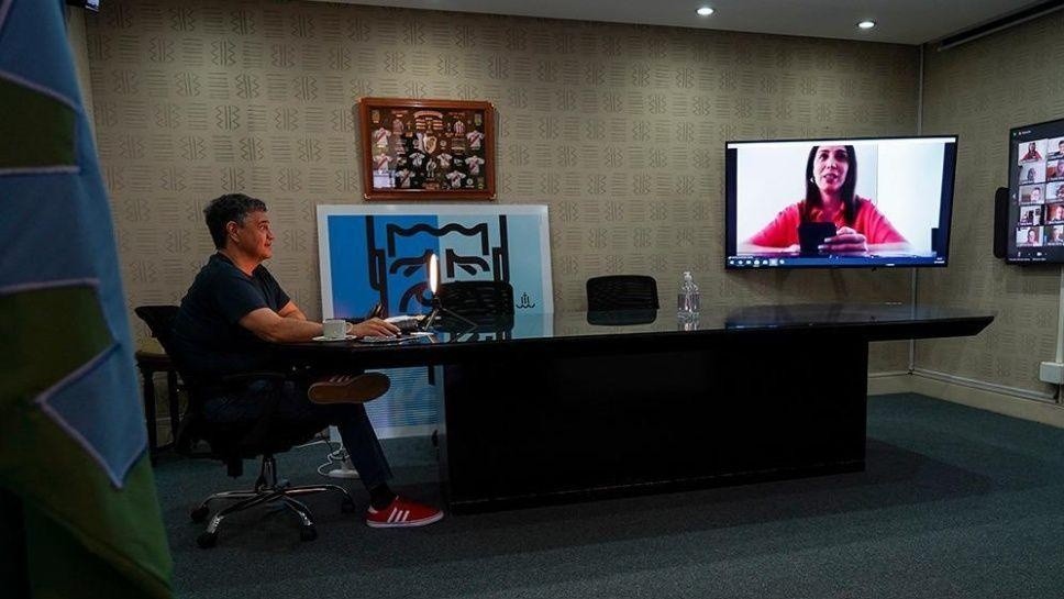 Jorge Macri y María Eugenia Vidal reunidos de manera virtual.