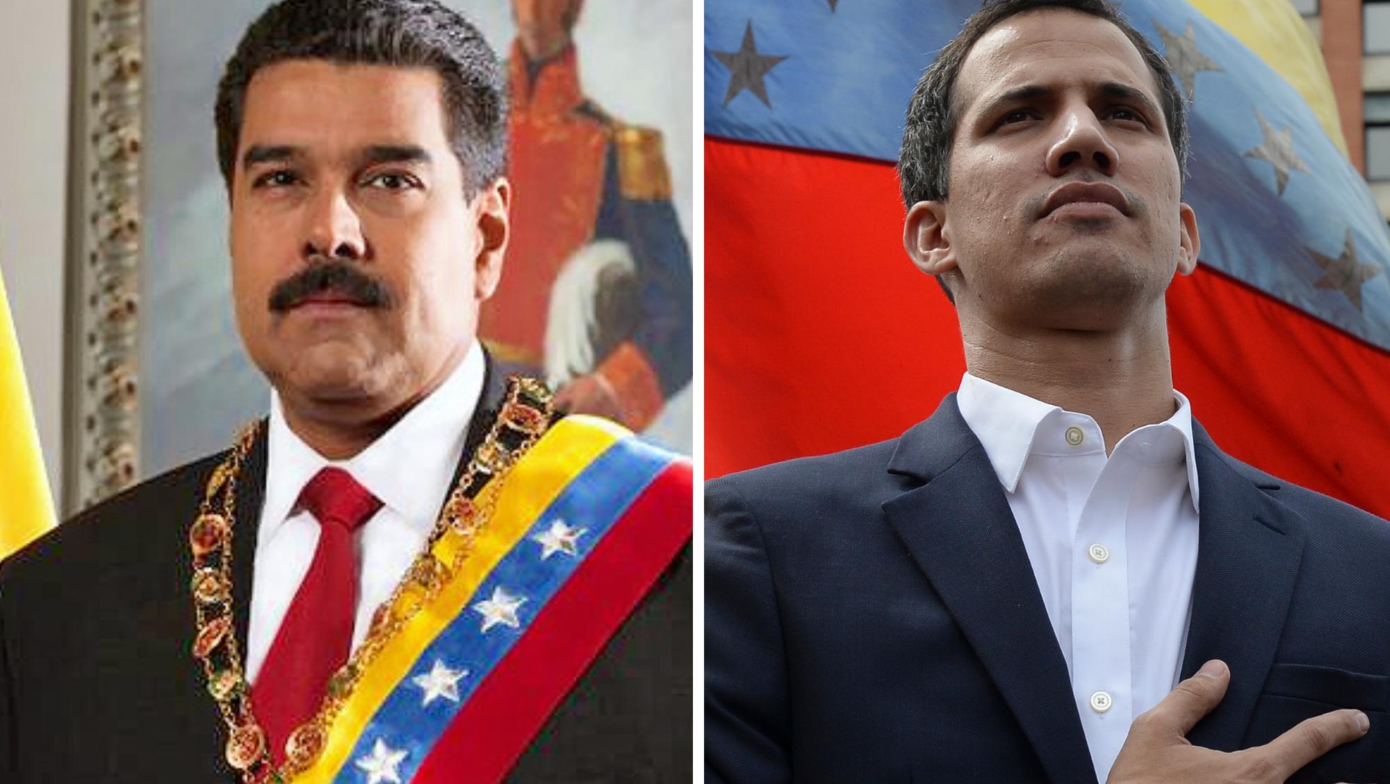 Nicolás Maduro, actual presidente de Venezuela, y Juan Guaidó, líder de la oposición (Archivo).