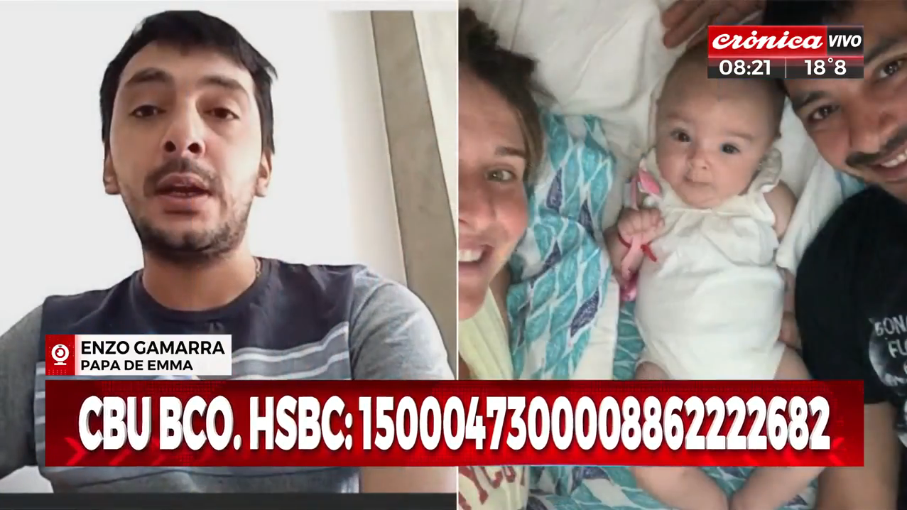 Emma sufre atrofia muscular espinal tipo 1 y debe comenzar el tratamiento antes de cumplir 2 años.