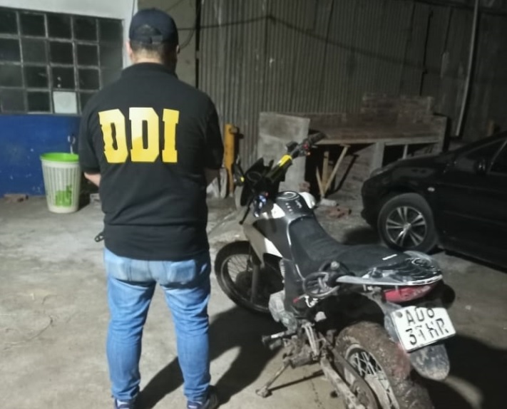 Esta es la motocicleta que fue secuestrada en poder de los autores del asesinato.