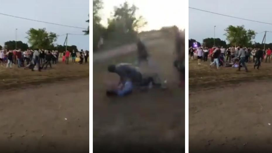 Un joven recibió una tremenda golpiza mientras estaba tirado en el suelo. (Captura video)