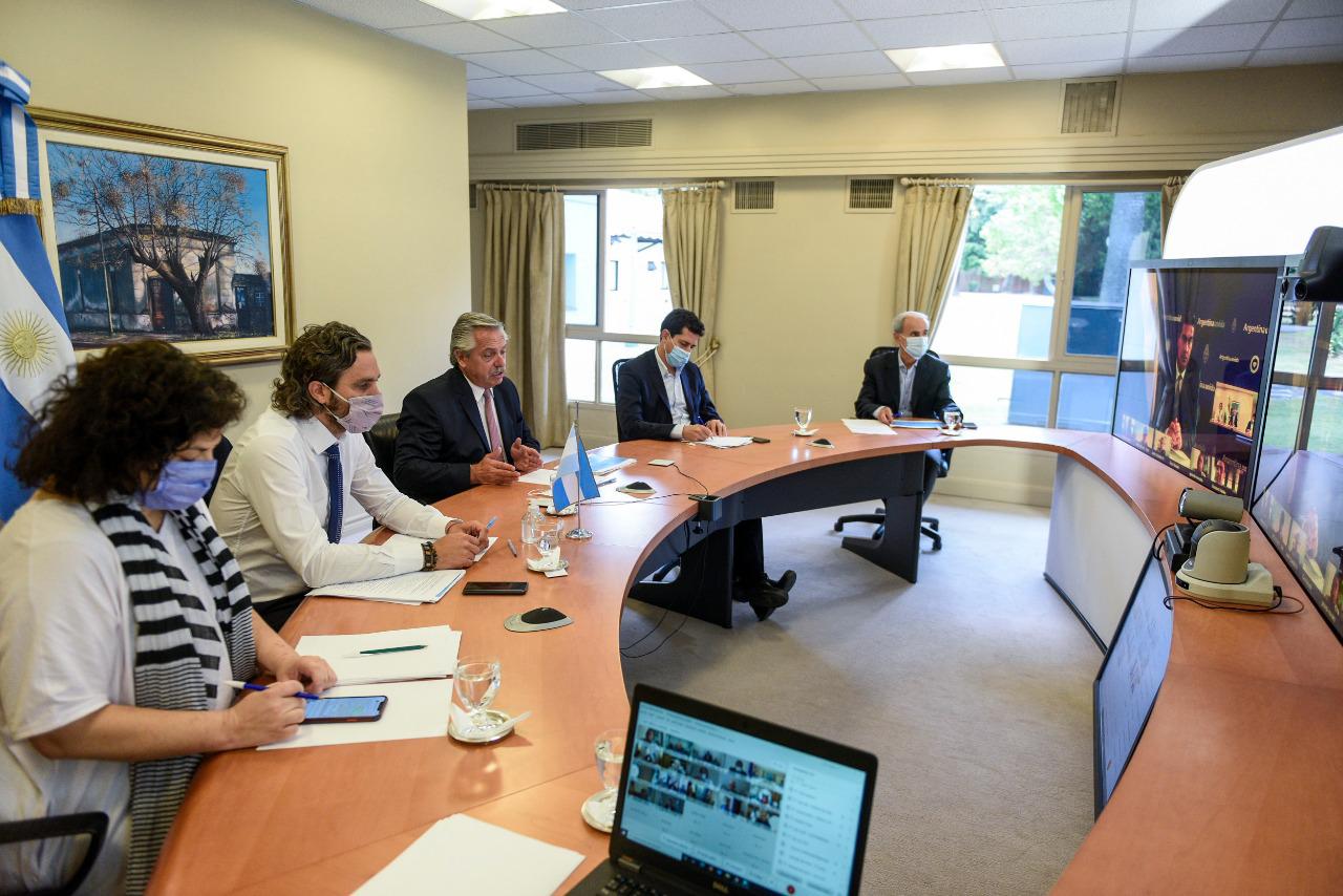 Desde Olivos, Alberto Fernández y su gabinete, por videoconferencia con gobernadores.