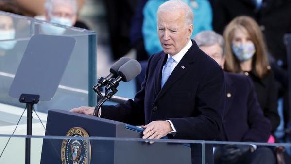 Joe Bidenen su discurso de asunción, marcó las diferencias con el ex presidente Donald Trump (Gentileza WSJ)