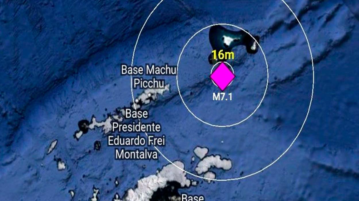 Fuerte sismo de magnitud 7,1 en la escala Richter sacudió la Antártida.