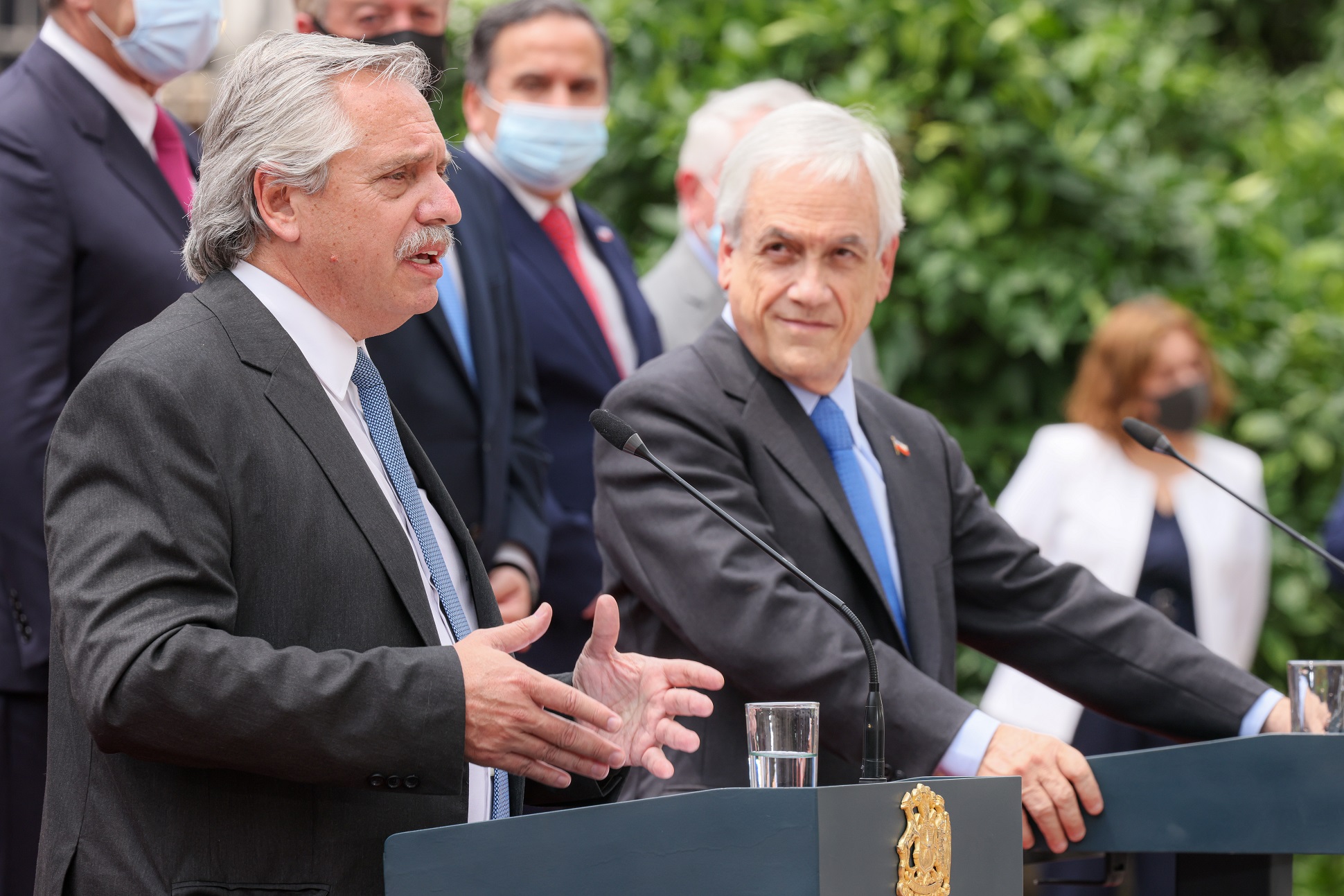 Fernández y Piñera, durante su encuentro en Santiago (Presidencia de la Nación)