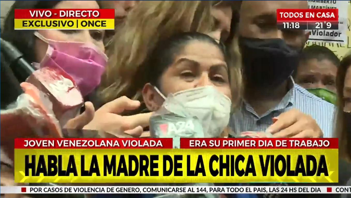 La madre de la joven venezolana que denunció haber sufrido abuso sexual reclamó Justicia (Crónica HD).