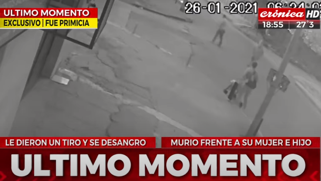 En el video se ve el momento en que la víctima recibe el disparo (Captura de Pantalla). 