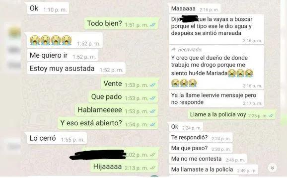 Los chats con los que la víctima pidió ayuda