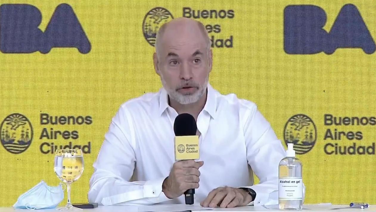 Rodríguez Larreta detalló en conferencia de prensa cómo será la vuelta a las clases presenciales (Captura de video).