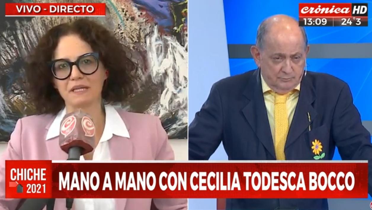 La vicejefa de Gabinete, Cecilia Todesca Bocco, mano a mano con Crónica HD (Captura).