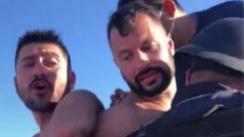 Tensión en las playas de Tulum entre la pareja gay y la policía (Captura de video).