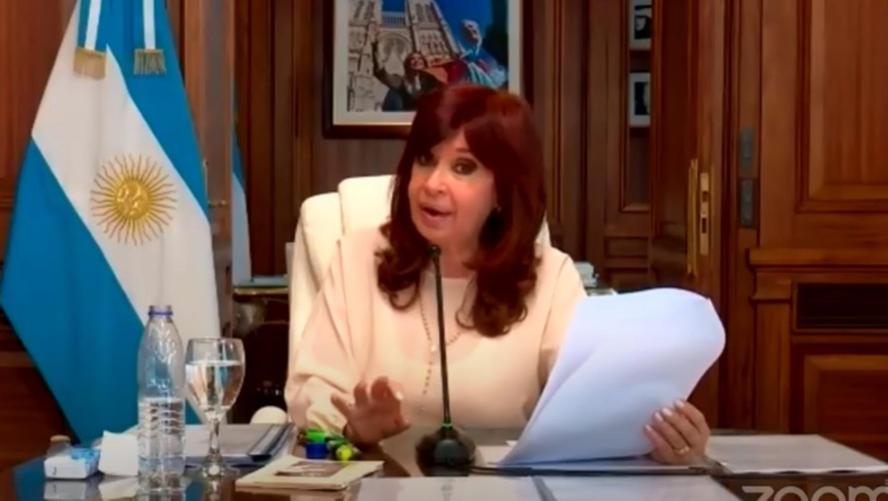 Cristina Fernández de Kirchner declara por Zoom ante la  Cámara Federal de Casación Penal (Captura de Pantalla).