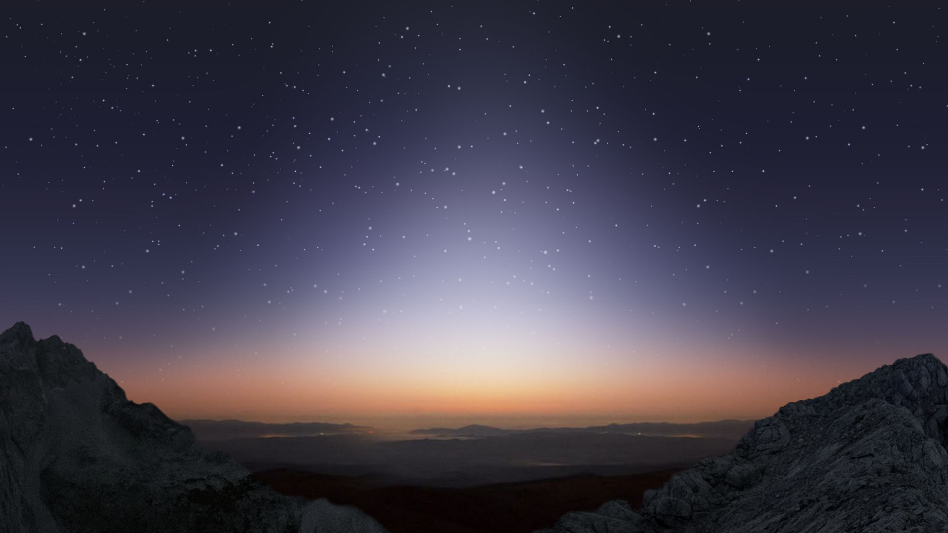 La luz zodiacal se observa en el horizonte de la Tierra justo antes del amanecer o en el atardecer. 