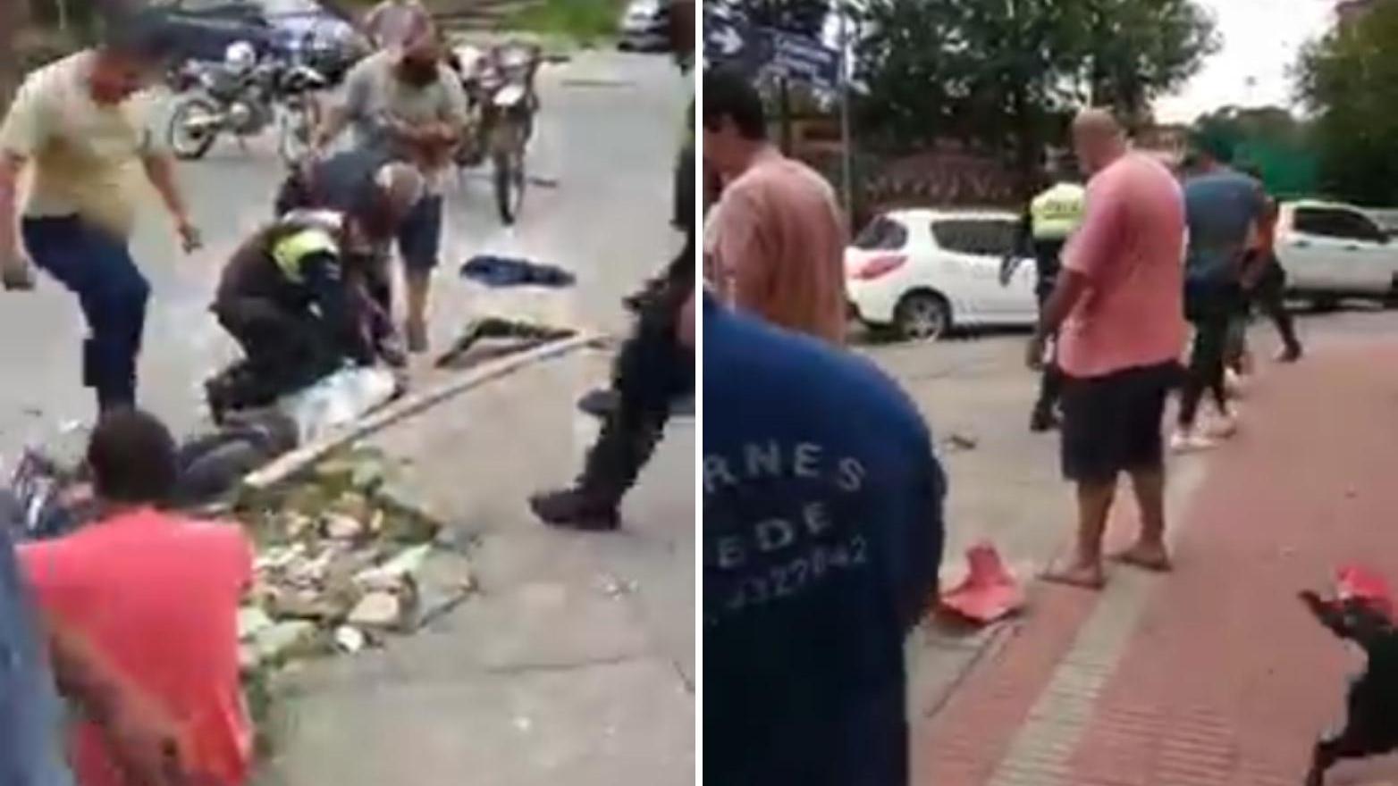 La policía tuvo que intervenir y se llevó detenidos a los delincuentes. (Captura de pantalla)