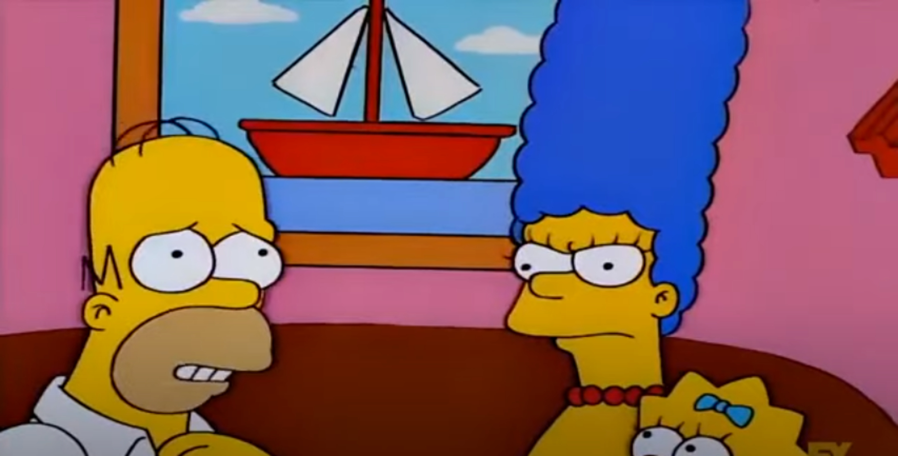 El cuadro del barco aparece en cada episodio de Los Simpson. 