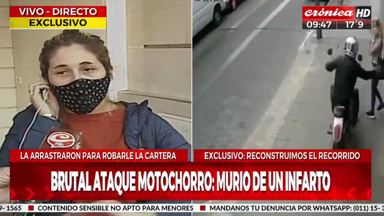 Pilar es la hija de María Rosa Daglio, la mujer muerta tras el asalto de un motochorro en Ramos Mejía (Crónica HD).