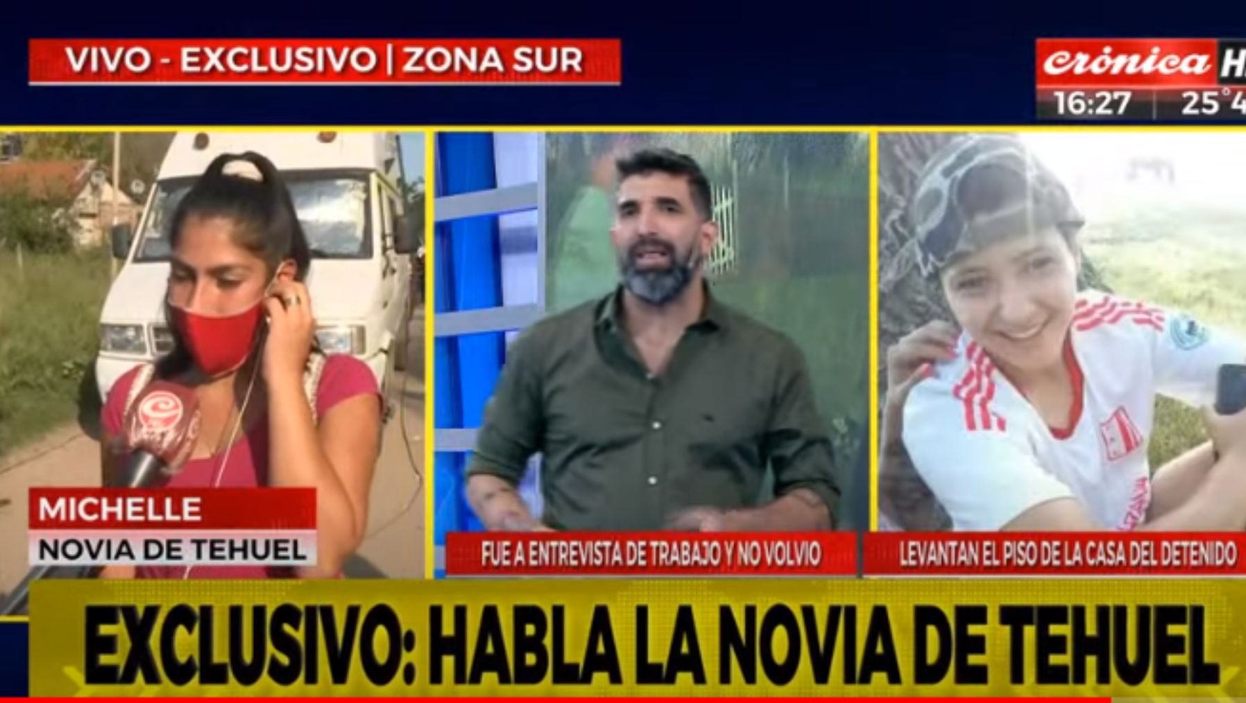 La novia de Tehuel habló en Crónica HD (captura de TV)