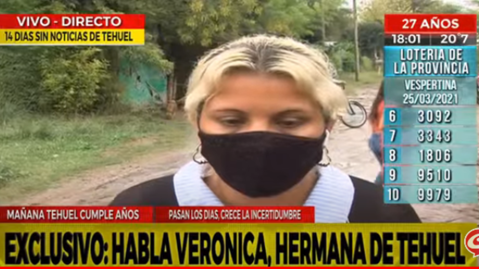 Verónica, hermana de Tehuel de la Torre, el joven trans que es intensamente buscado, en diálogo con Crónica HD (Captura de Pantalla). 