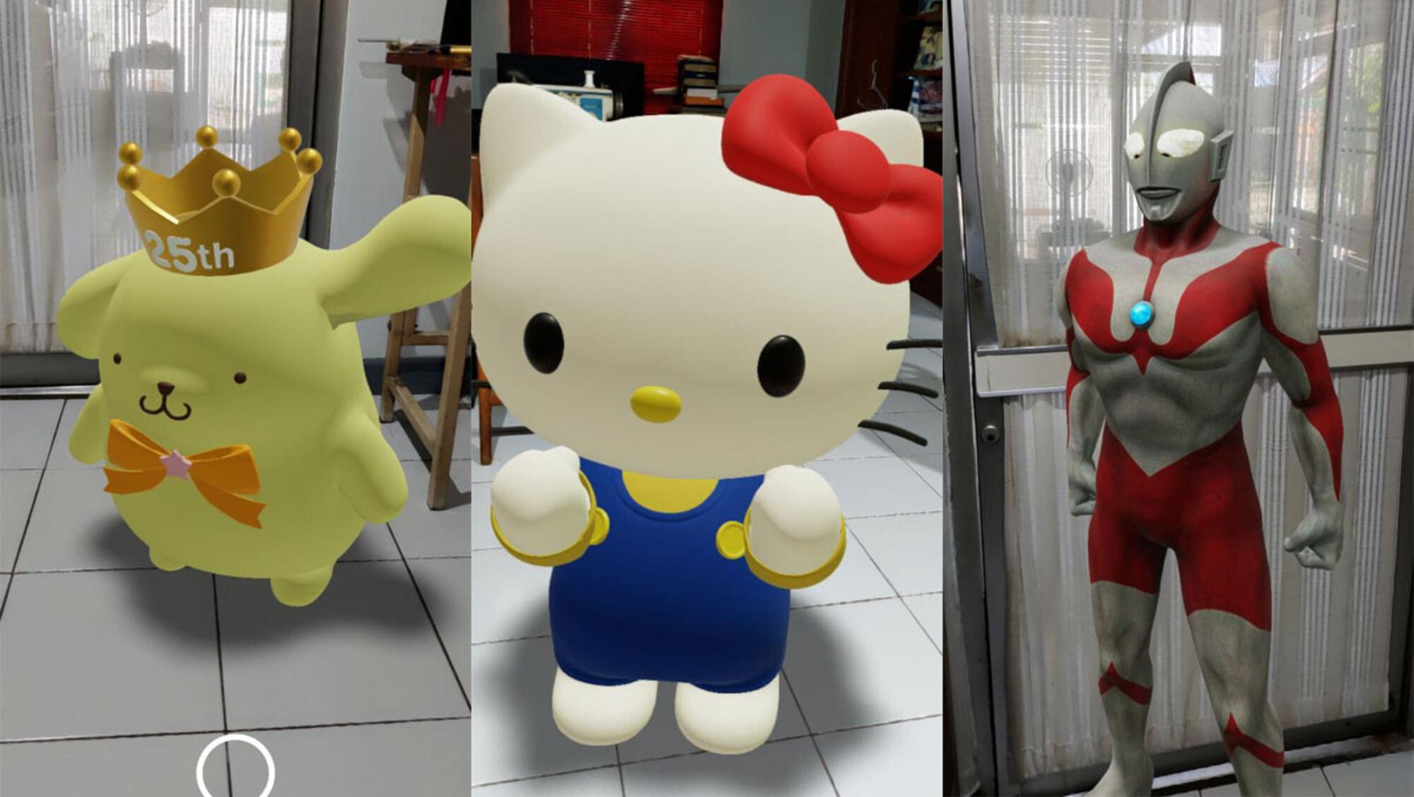 Hello Kitty y otros personajes del mundo del animé puede ser vistos en realidad aumentada con Google ARCore. (Gentileza: XatakaMovil)