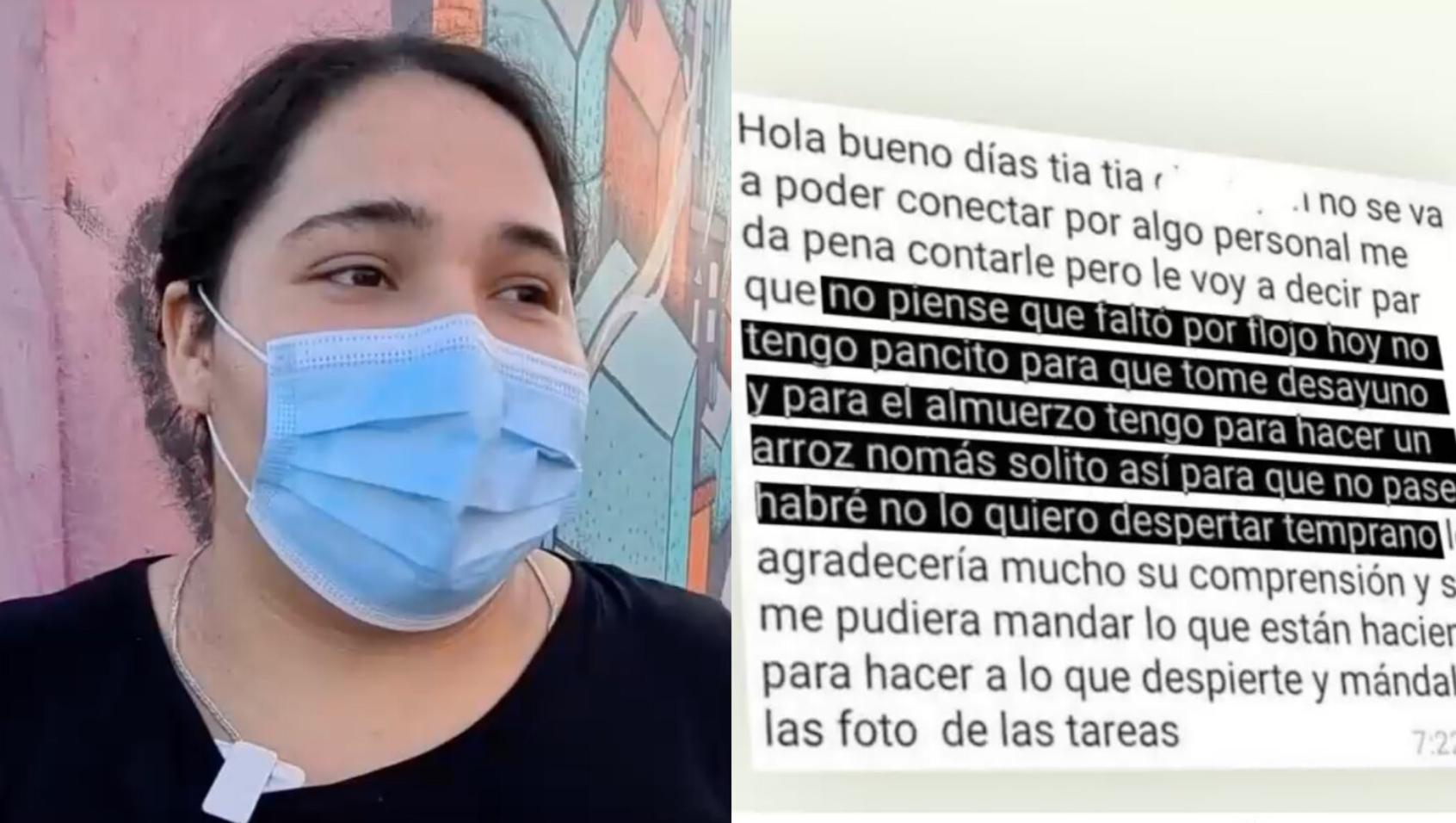 La carta de la mujer se hizo viral y desató una ola de ayuda (gentileza T13).