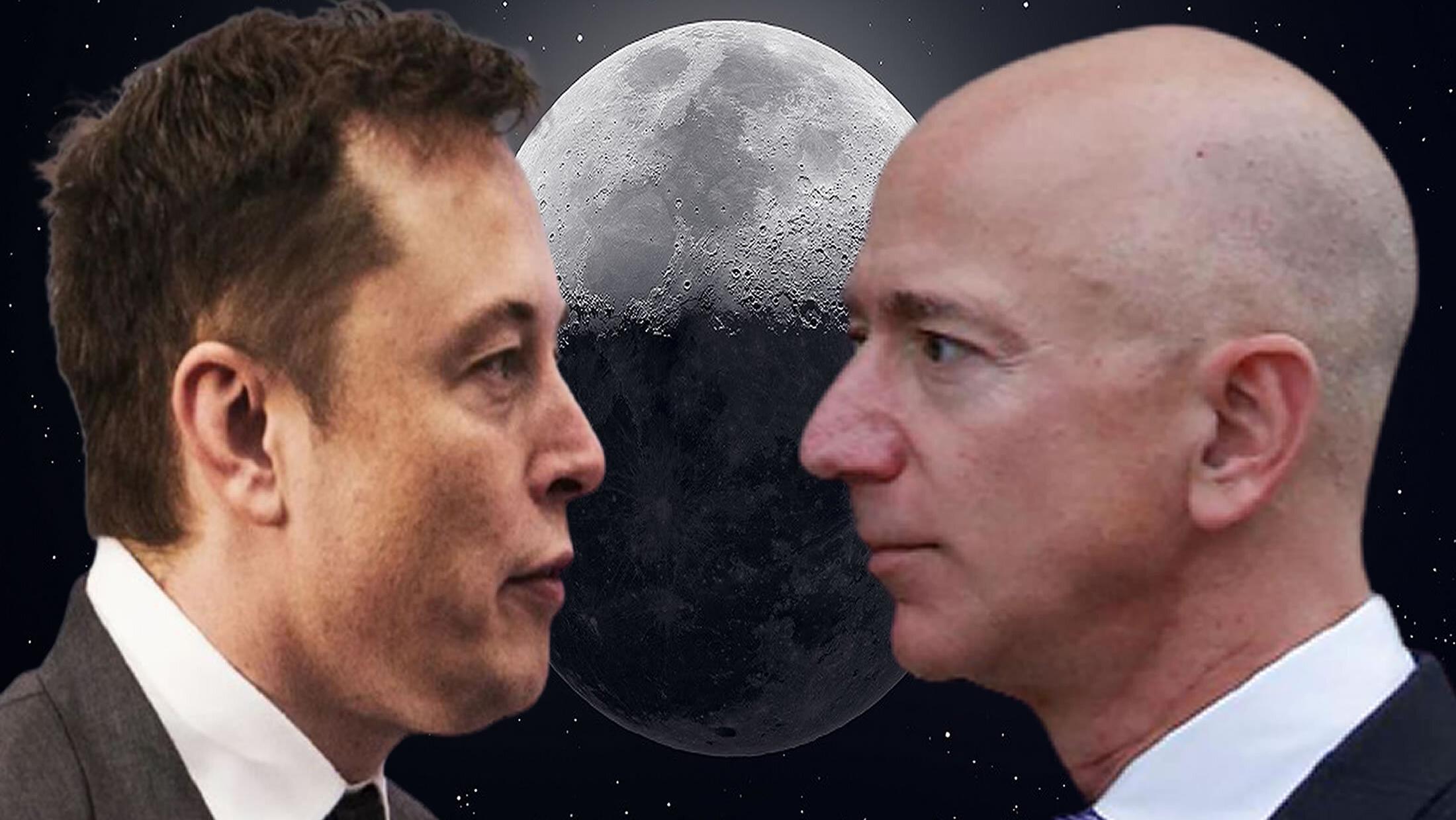 Elon Musk y Jeff Bezos enfrentados por el millonario contrato de la NASA  en la carrera espacial mundial, (Crónica)