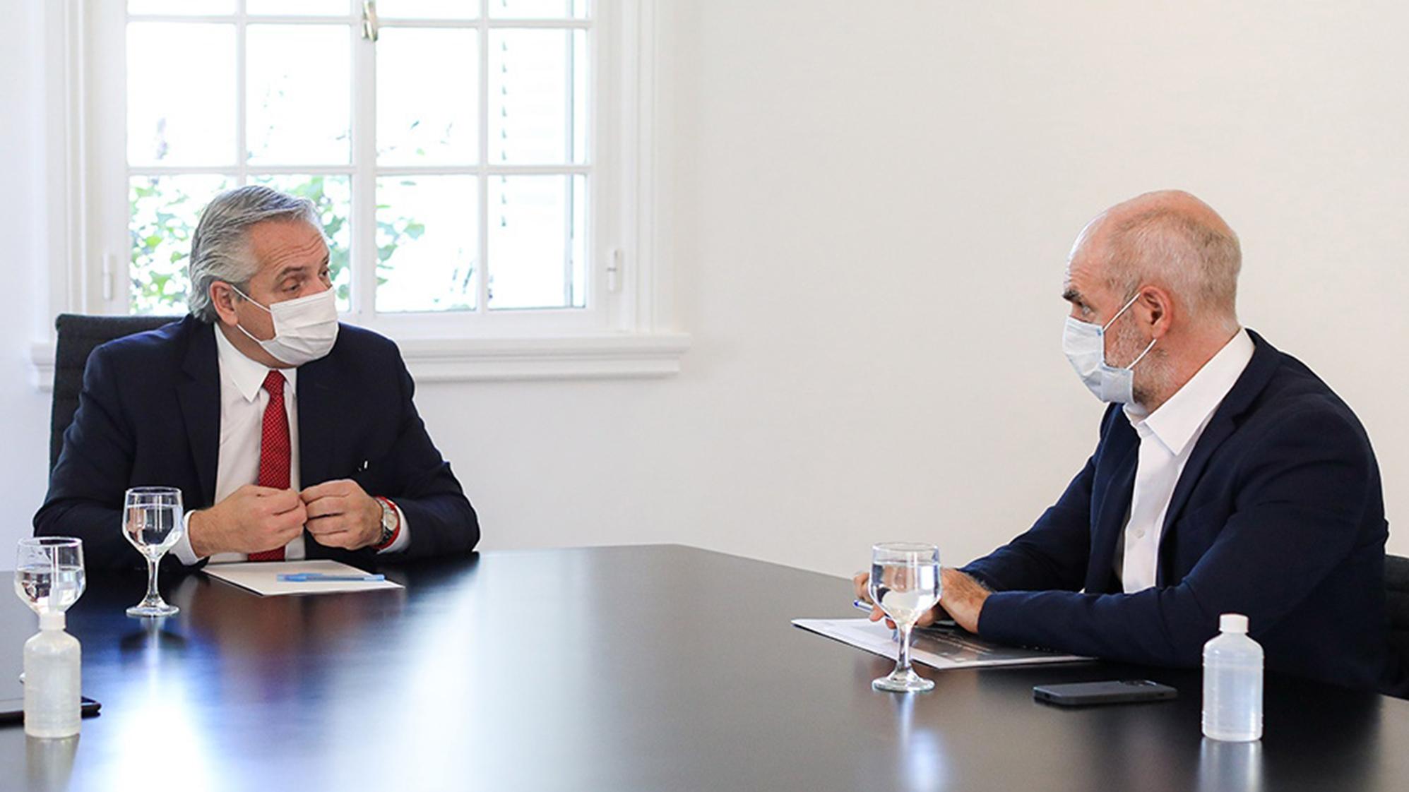 Sin mencionar a Horacio Rodríguez Larreta, el presidente Alberto Fernández dirigió mensajes al jefe de Gobierno de la Ciudad (Archivo).