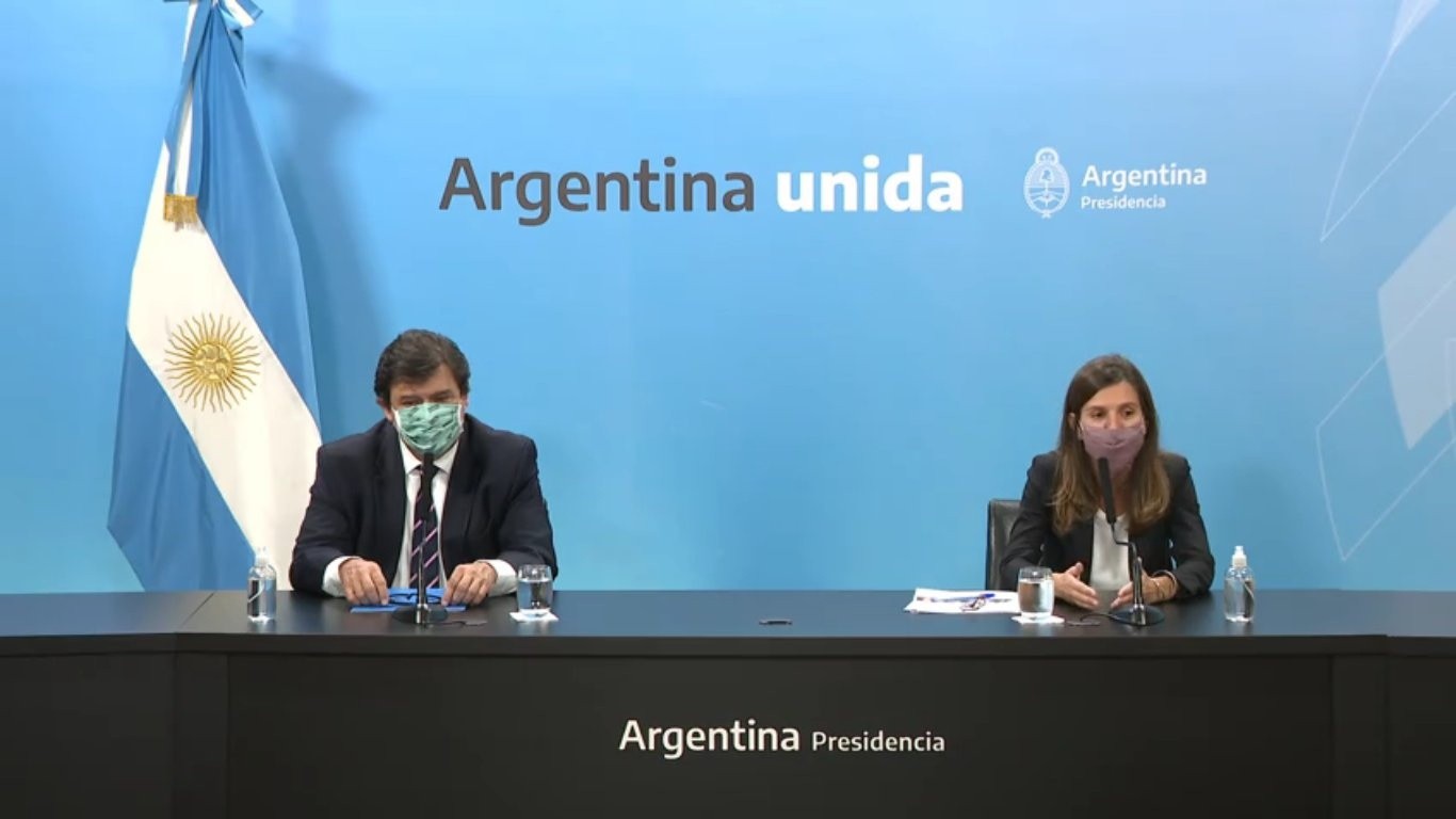 El ministro de Trabajo Claudio Moroni y la Titular de la Anses, María Fernanda Raverta.