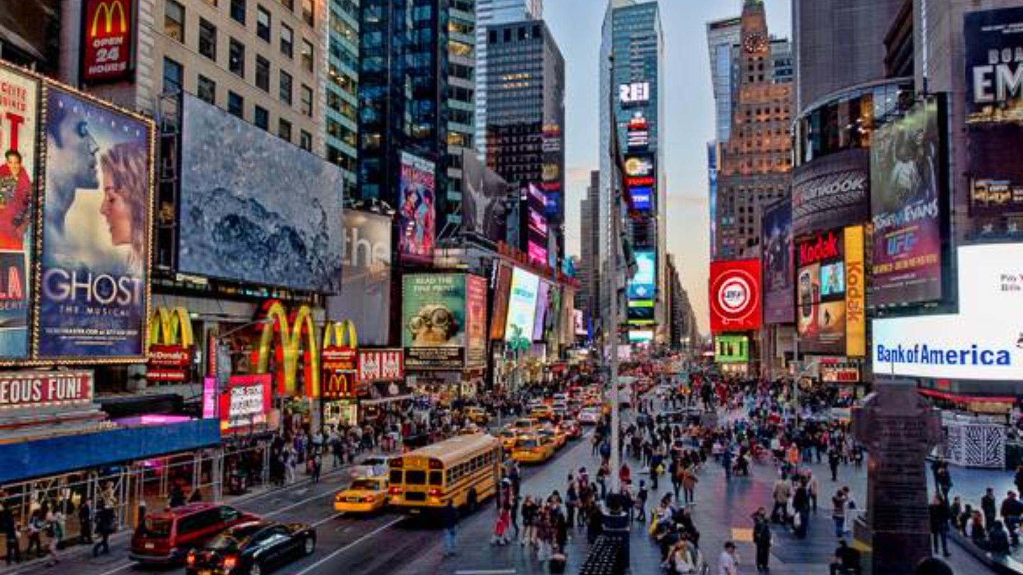 Times Square es una de las zonas más concurridas y de mayor movimiento en Nueva York.