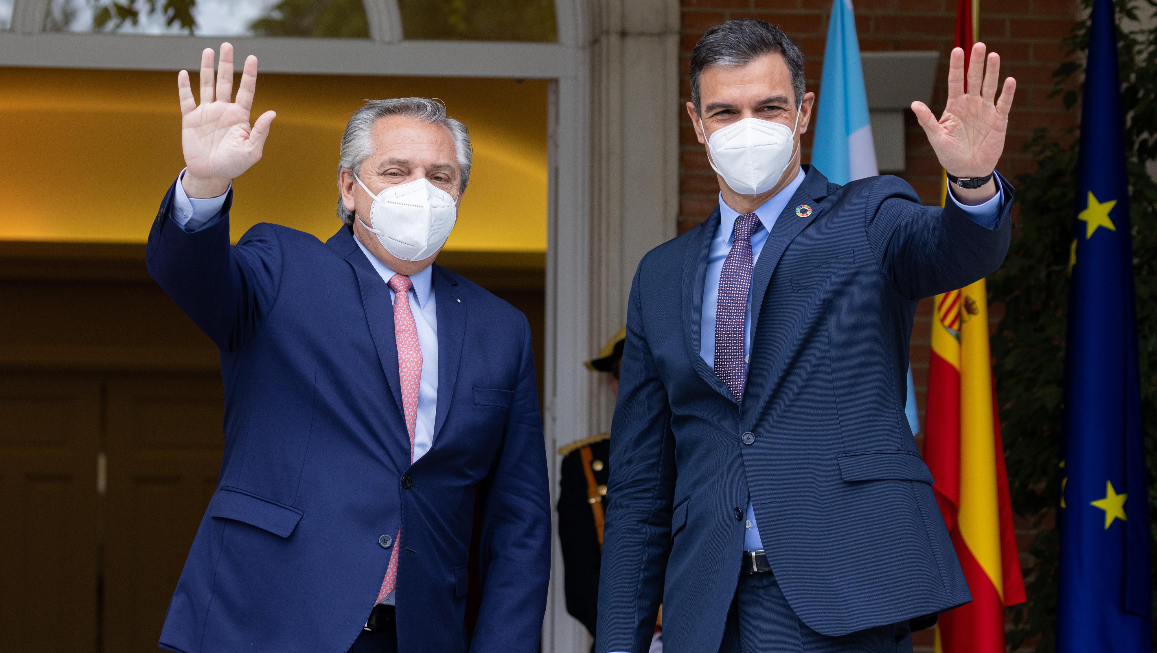 Alberto Fernández se reunió con el presidente Pedro Sánchez en España (Presidencia).