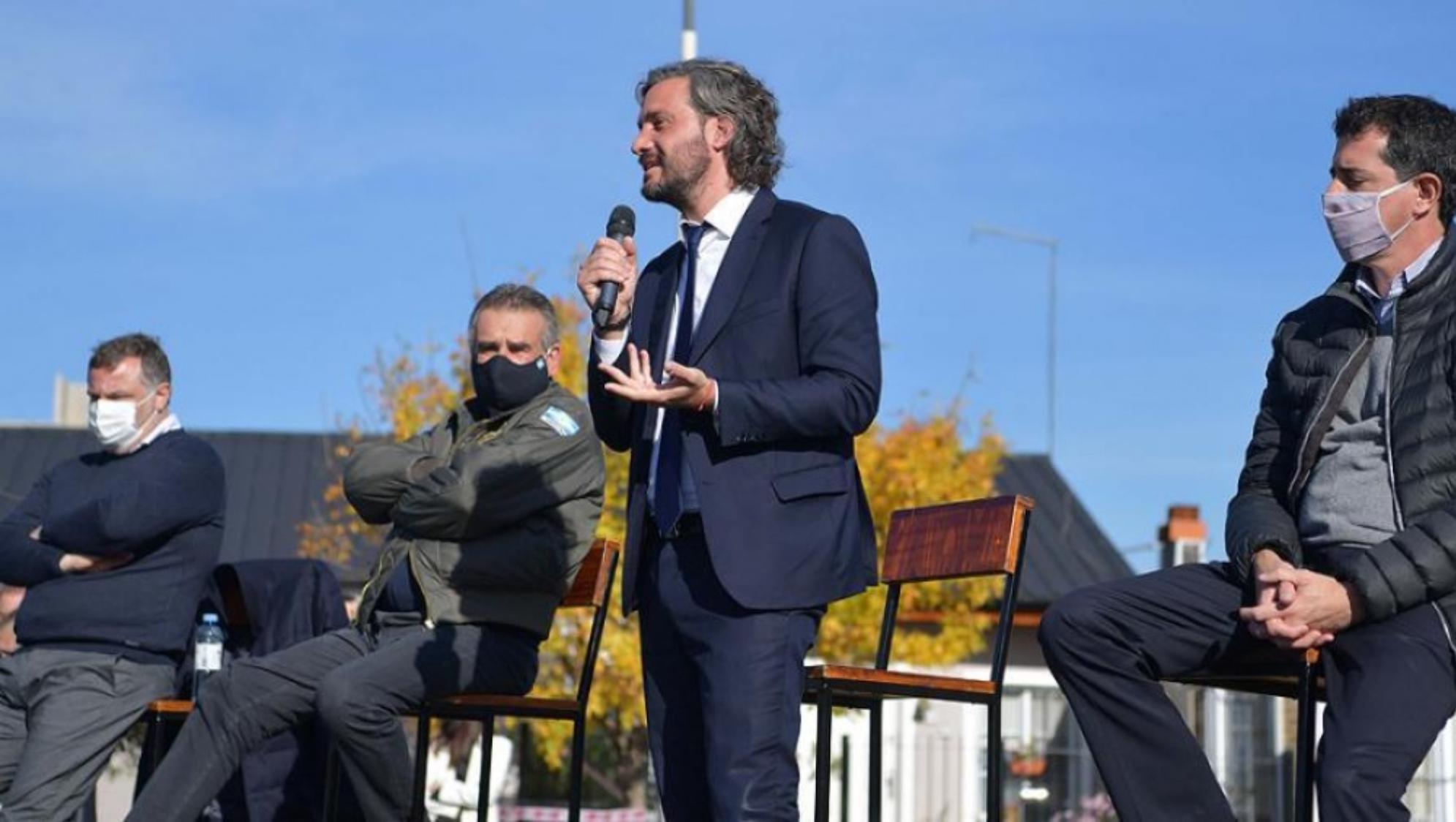 El jefe de Gabinete habló durante un acto en el partido de Tres de Febrero (Télam).