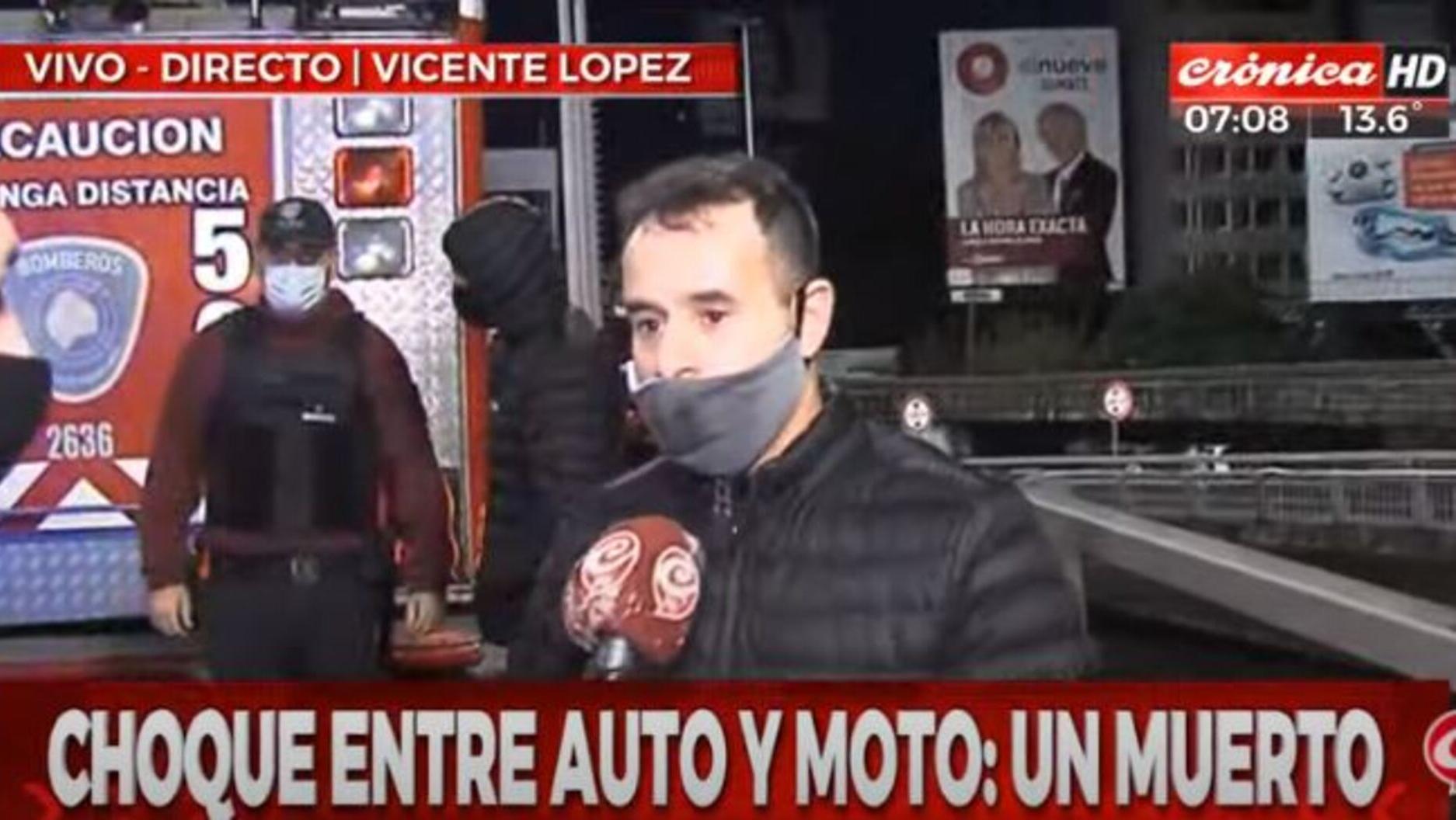 Cristian, el taxista que comentó lo sucedido sobre la avenida General Paz (Captura de TV).