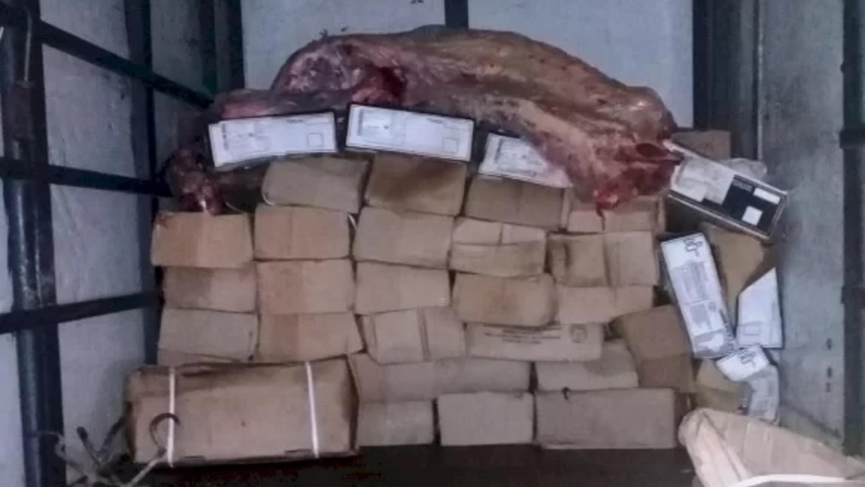 La carne premium secuestrada en el operativo. (Gentileza: Red 92)