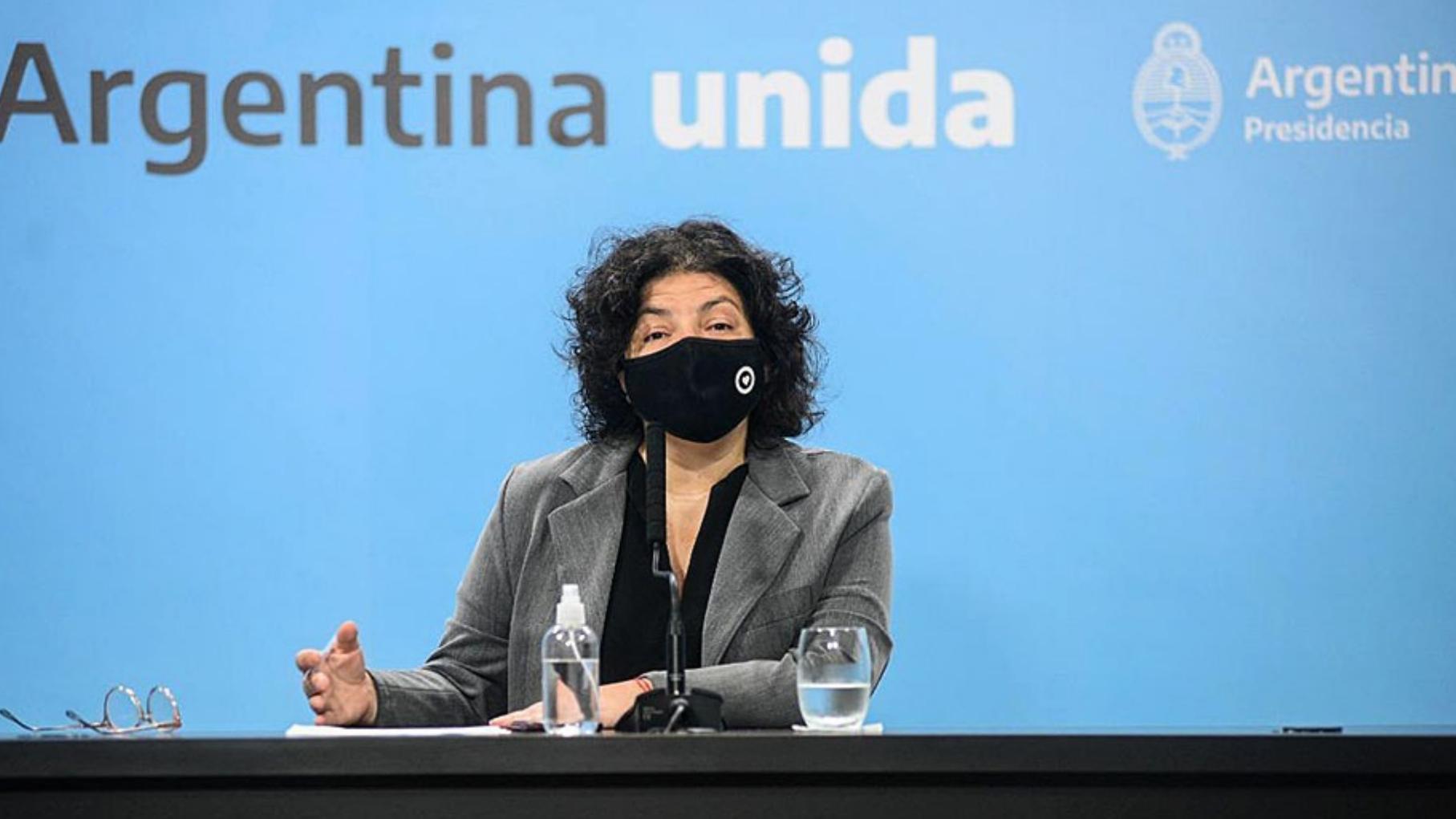 La ministra de Salud apuntó contra la presidenta del PRO, Patricia Bulrich, por las acusaciones que hizo contra el Gobierno en torno a las negociaciones por vacunas (Telam)