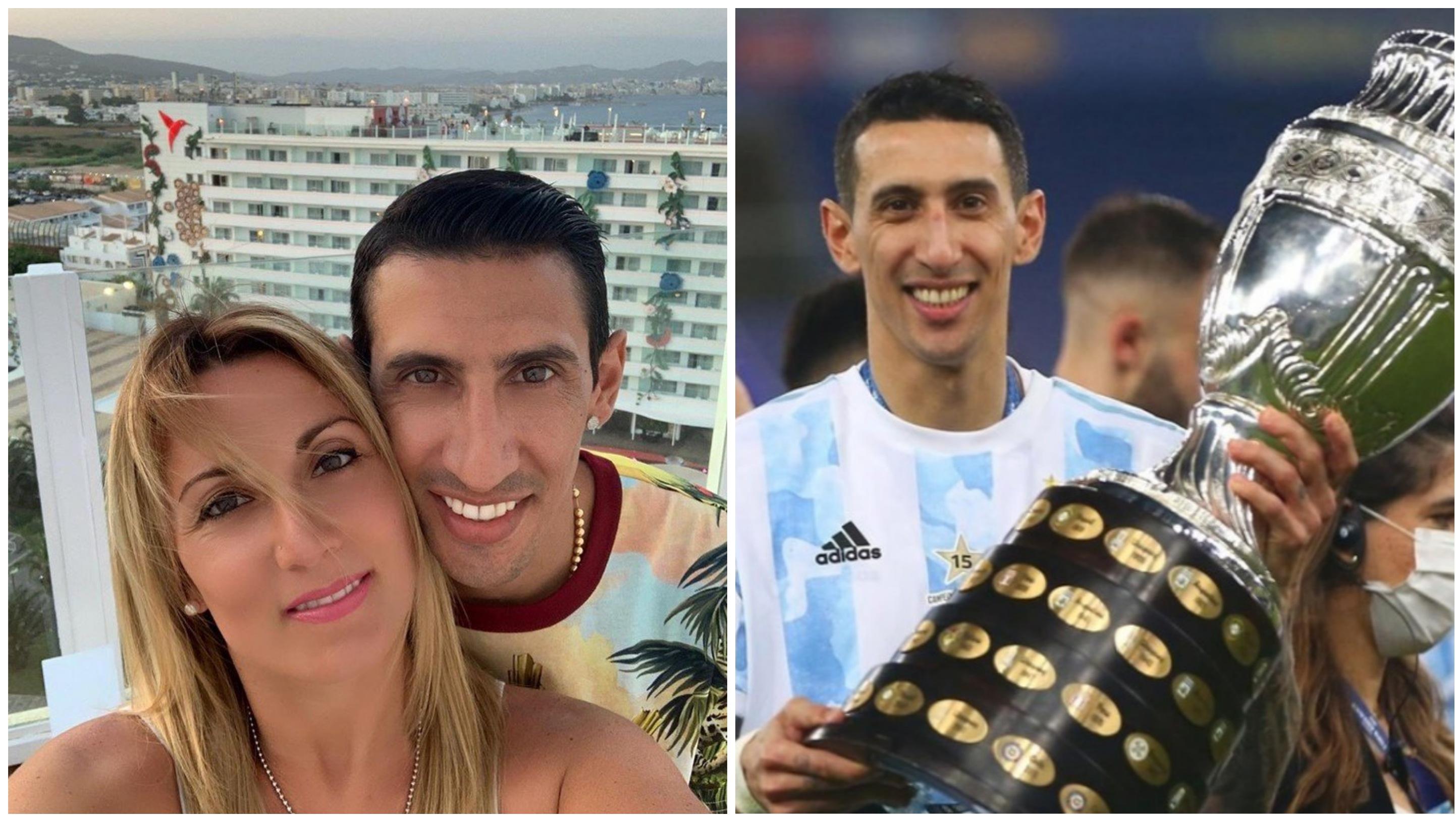 Ángel Di María y su esposa, Jorgelina Cardoso.