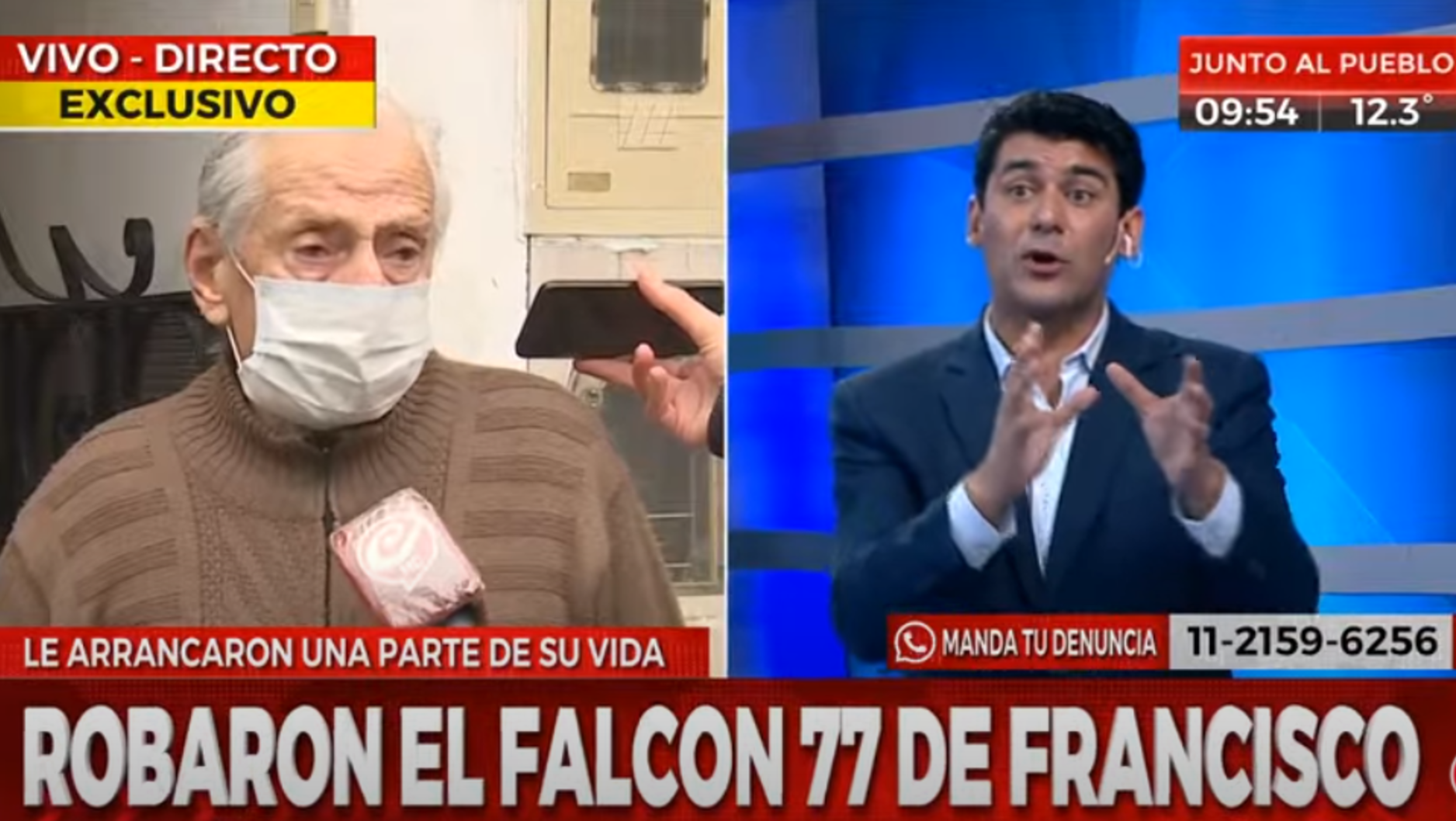 Francisco tiene 90 años y le robaron el auto que lo acompañó a lo largo de su vida.