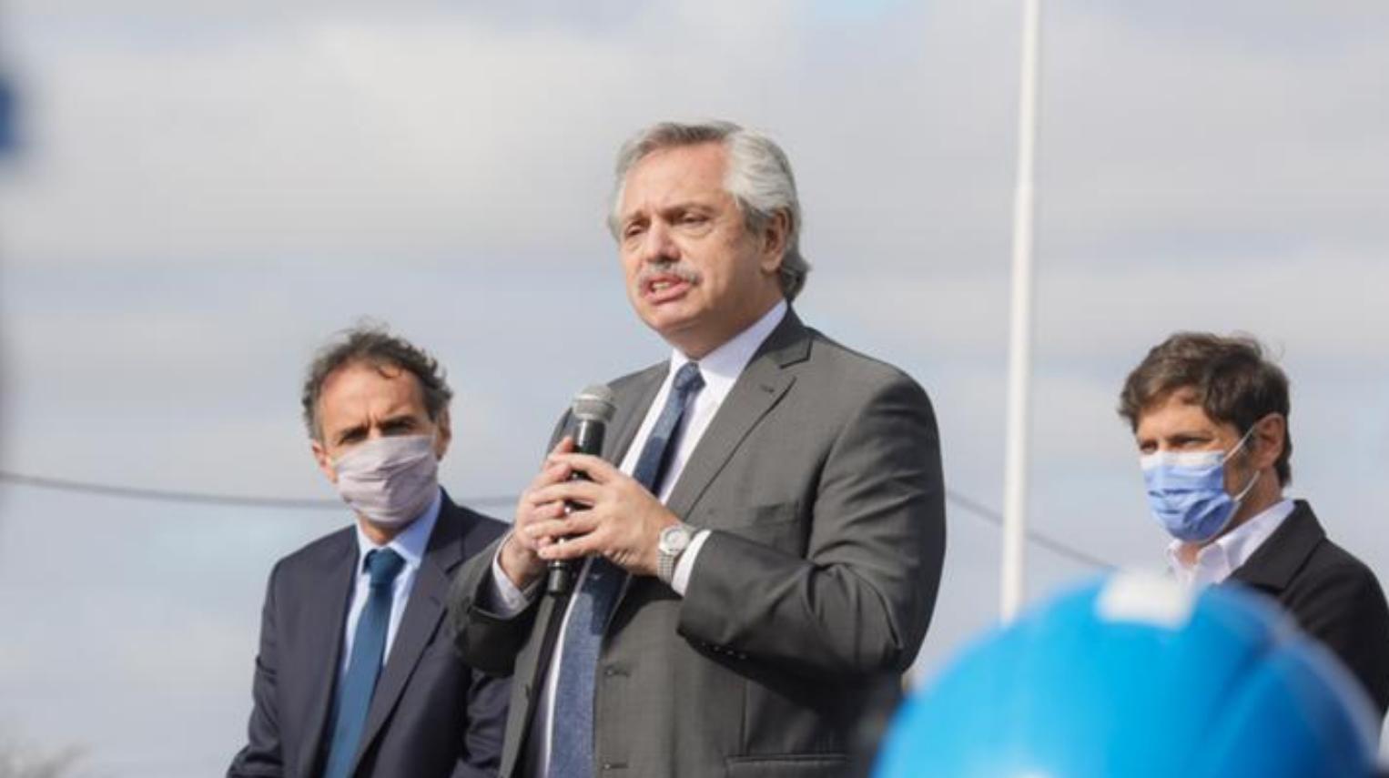 Alberto Fernández apuntó contra la oposición con un fuerte discurso en el marco de una presentación en la localidad bonaerense de Guernica (captura).