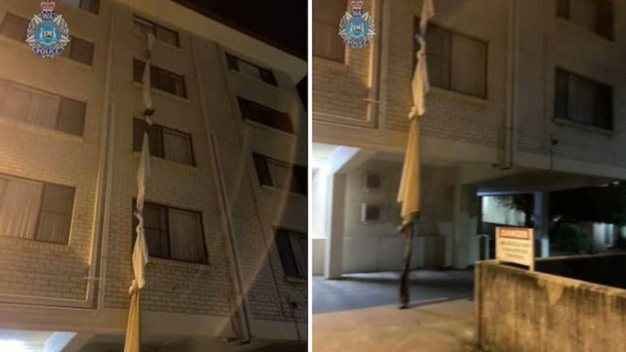 Estaba aislado en el cuarto piso de un hotel y decidió armar una soga con las sábanas para poder escapar de la cuarentena.