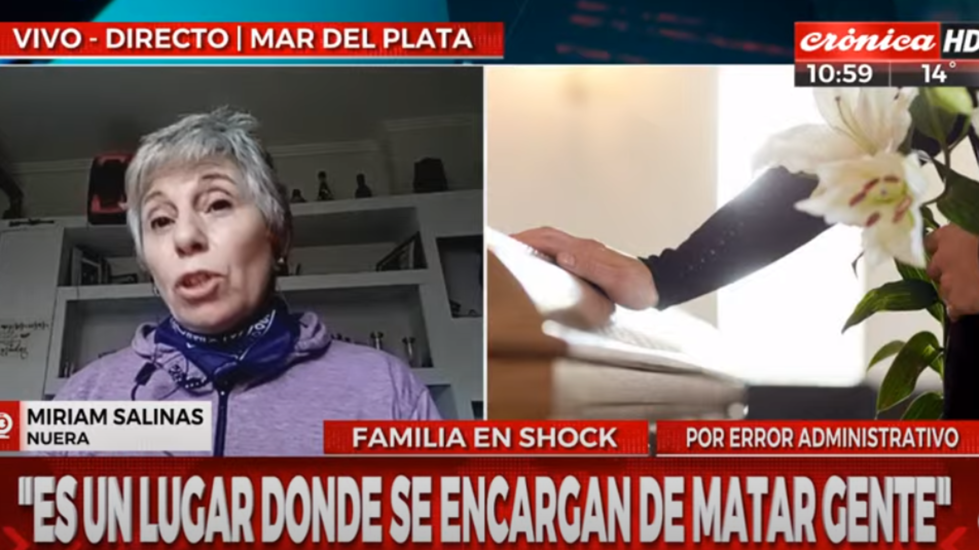  Miriam Salinas, la nuera de la mujer que dieron por muerta, habló con Crónica HD (Captura de Pantalla). 