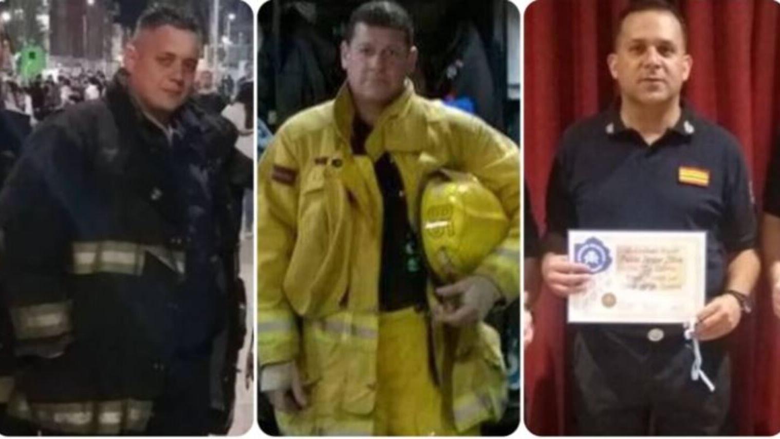 Estos son los tres valientes bomberos que murieron en el incendio de Caseros.