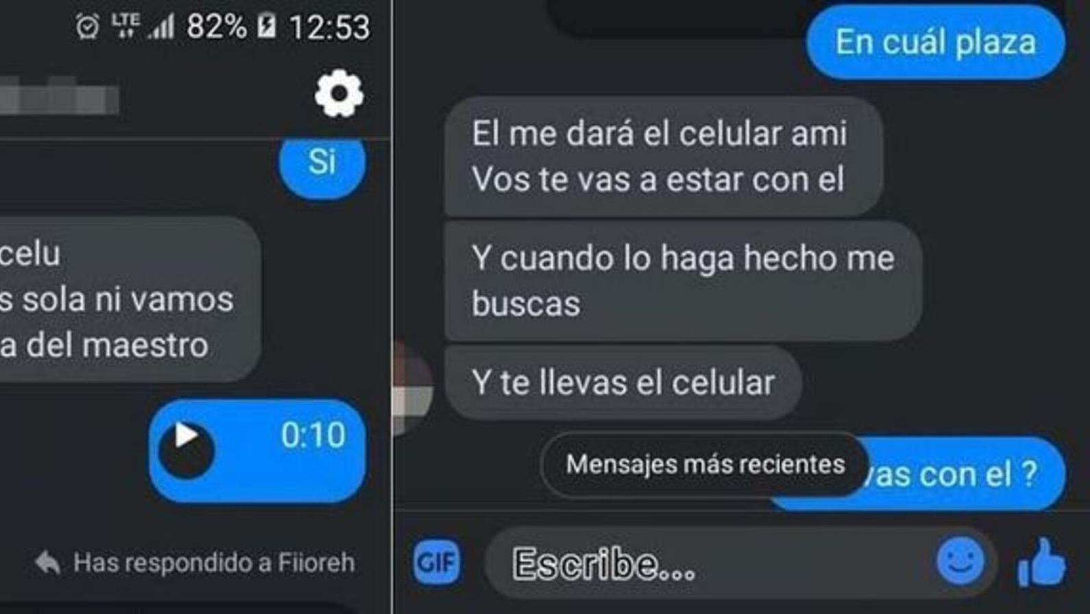 El delincuente extorsionó a su víctima mediante el celular robado.