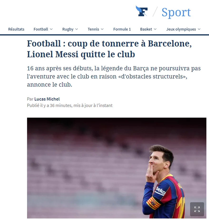 Le Figaro Francia Diarios Messi