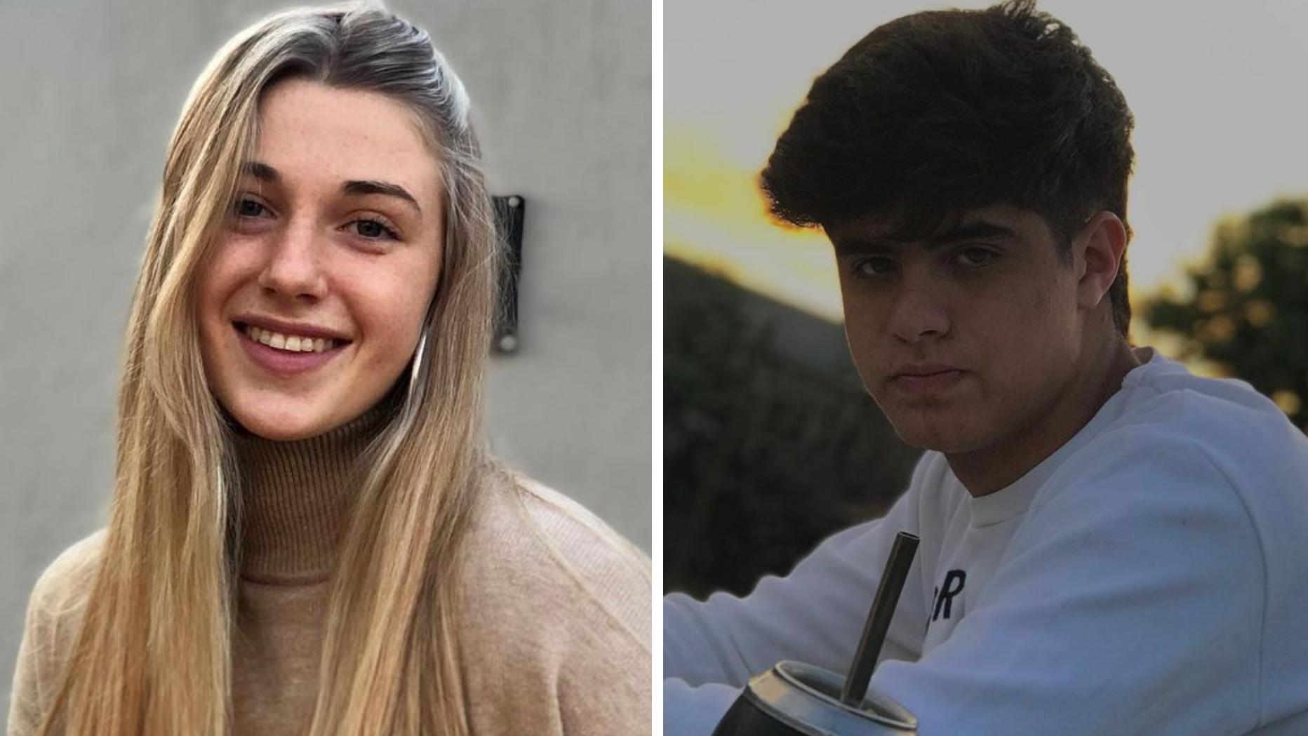 Serena Muñoz y Federico Laurino, ambos de 17 años, las víctimas de la tragedia de San Pedro (Instagram).