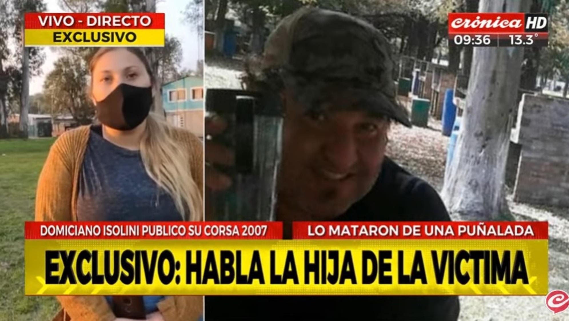 La hija del hombre asesinado de una cuchillada en General Rodríguez y la víctima mortal.