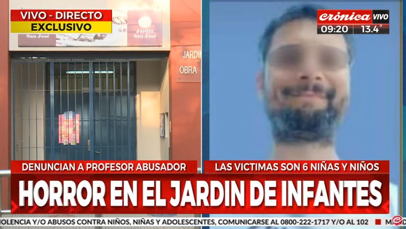 El profesor de música del jardín de infantes del Instituto Don Orione de Victoria quedó detenido (Crónica HD).