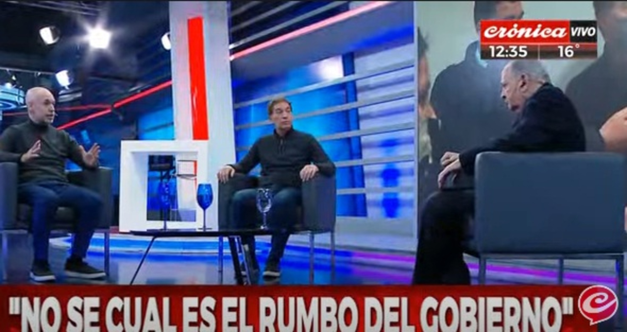 Larreta y Santilli en la pantalla de Crónica HD, a tres semanas de las urnas. (Captura video)