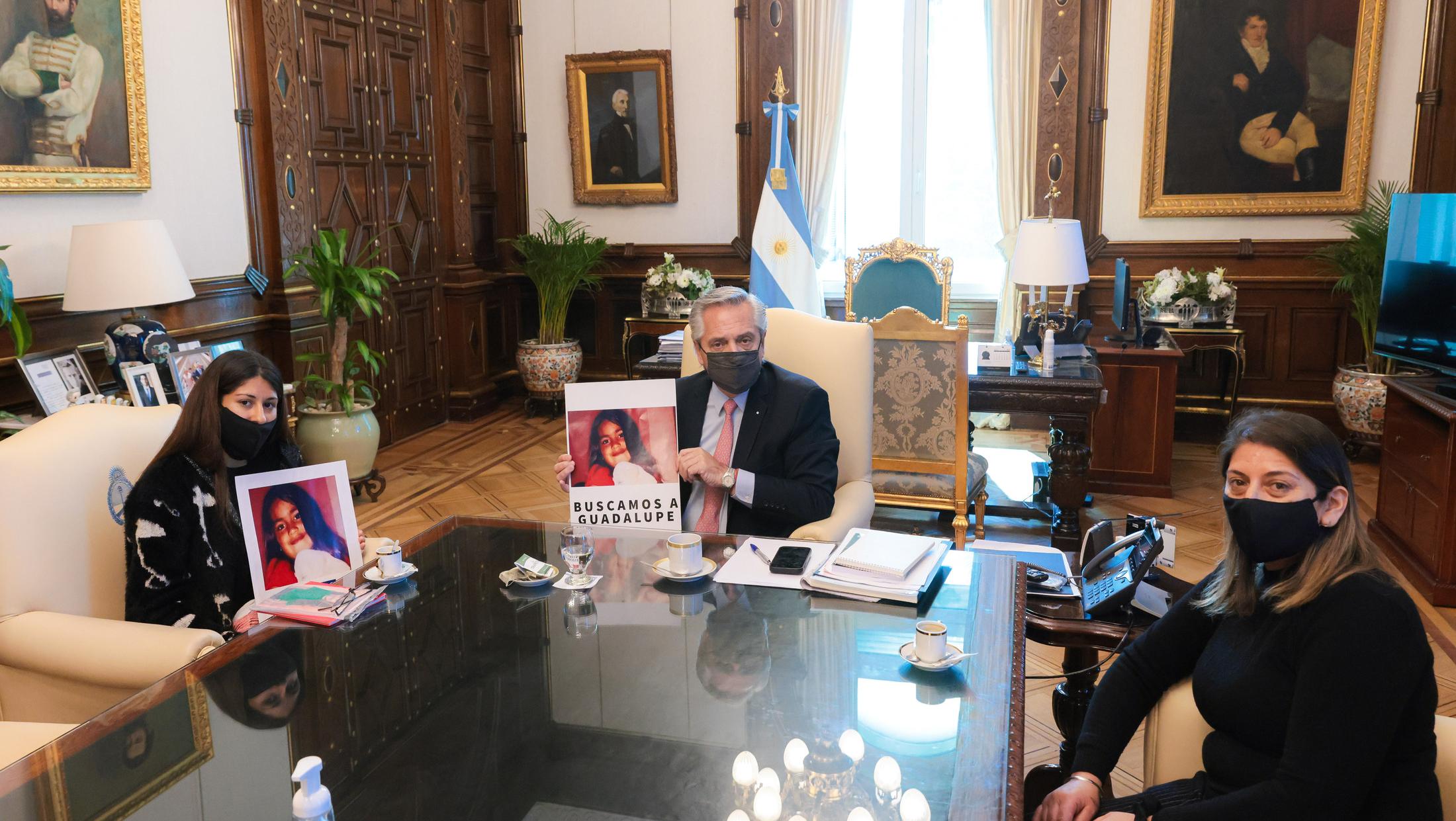 Alberto Fernández le transmitió su apoyo a la familia de Guadalupe y se comprometió con la búsqueda de la menor de edad.