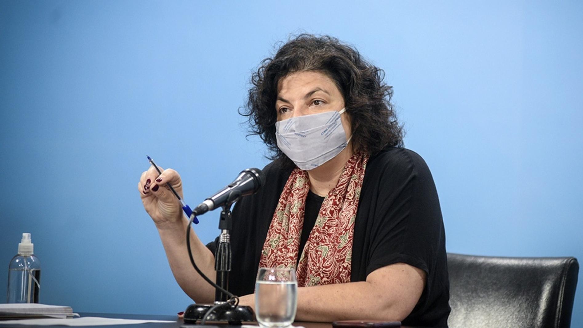 Carla Vizzotti brindó una conferencia de prensa en San Luis.