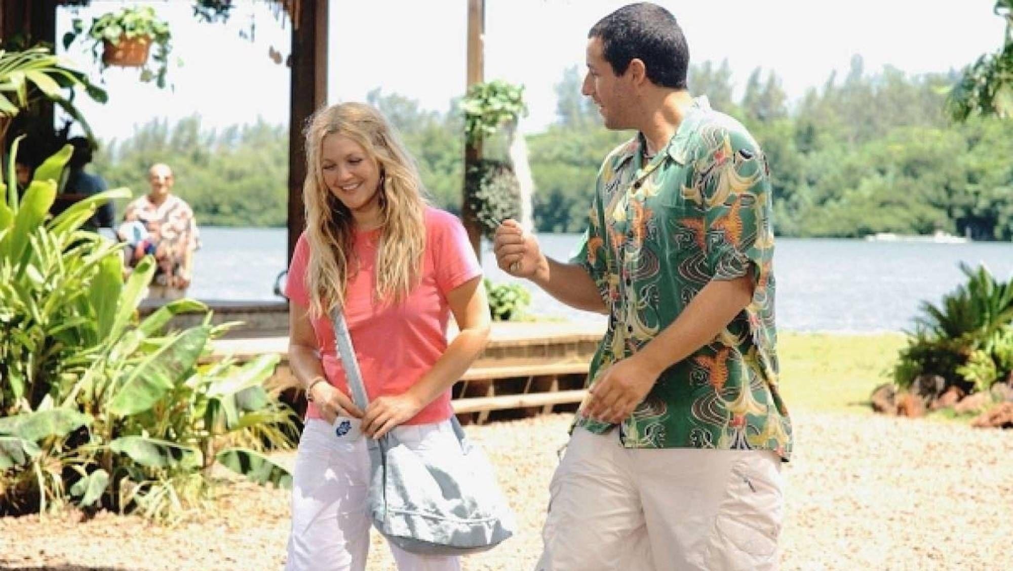 Drew Barrymore con Adam Sandler.