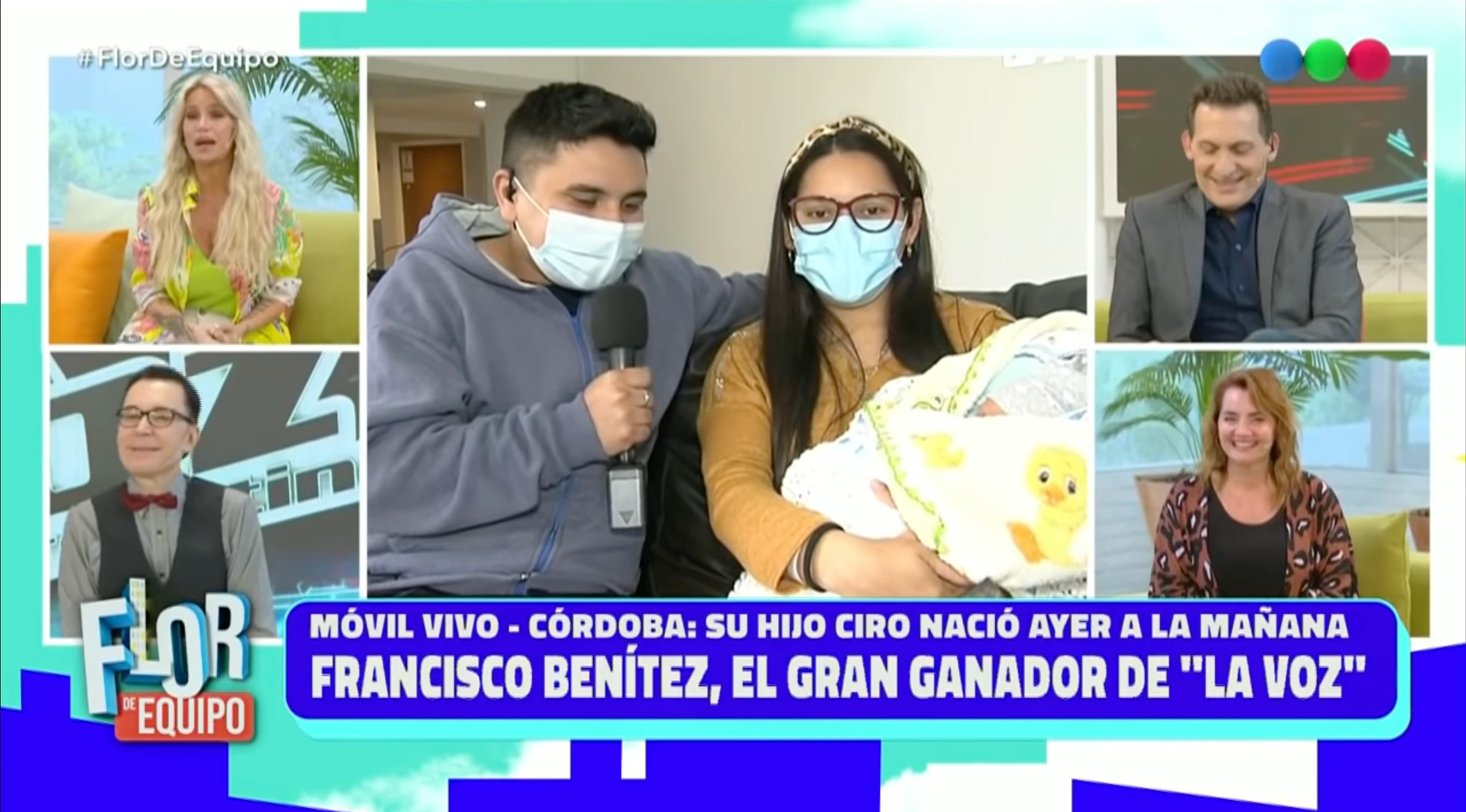 El campeón y su pareja presentaron a su primogénito ante las cámaras.