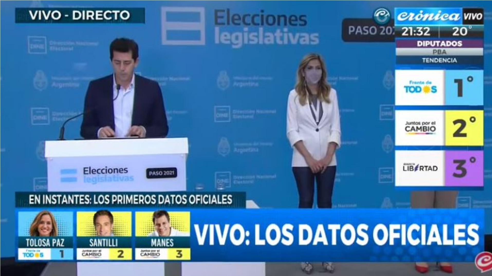 El ministro De Pedro dando las primeras palabras oficiales.